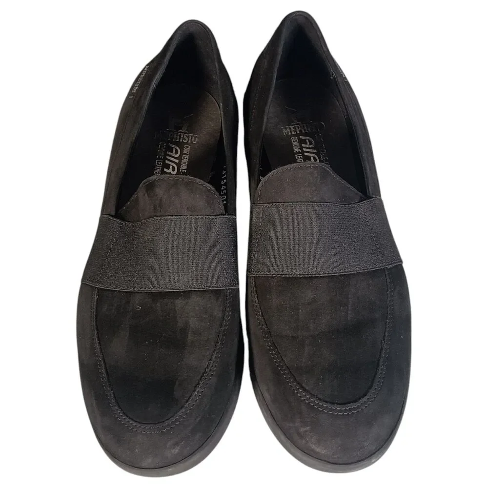 Mephisto Debby  Loafers Women's 8 Black Suede Slip On Comfort Shoes